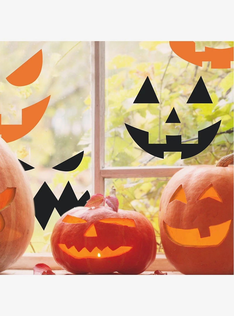 Halloween Pumpkin Faces Glow in the Dark Peel & Stick Wall Decals