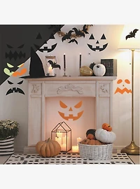 Halloween Pumpkin Faces Glow in the Dark Peel & Stick Wall Decals