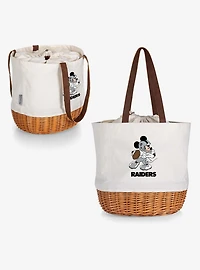Disney Mickey Mouse NFL Las Vegas Raiders Canvas Willow Basket Tote