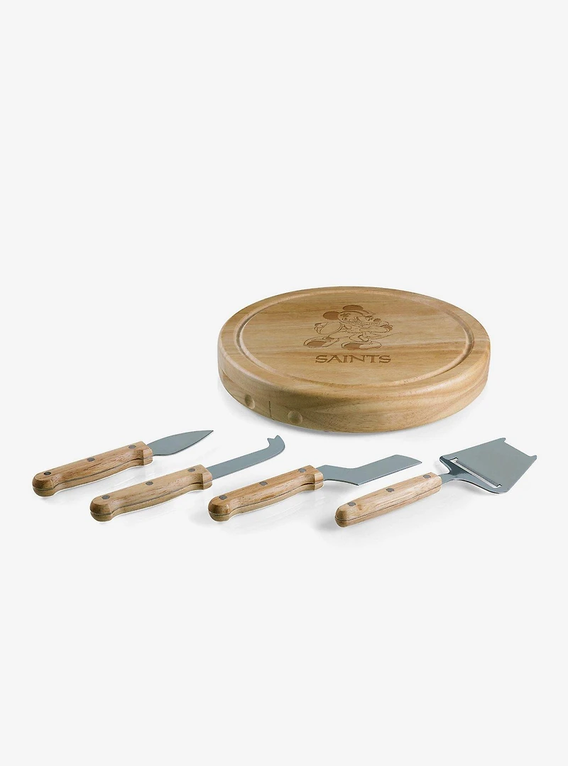 Disney Mickey Mouse NFL NO Saints Circo Cheese Cutting Board & Tools Set