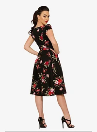 Black Red Floral Dress