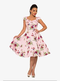 Pink Floral Swing Dress
