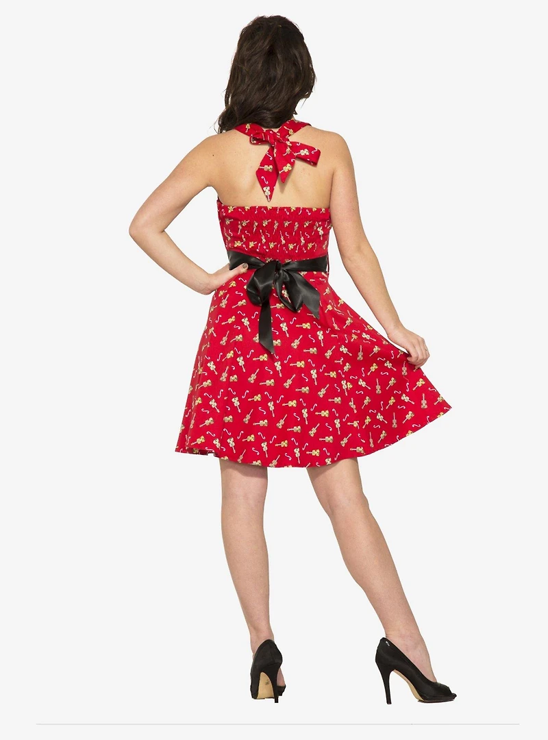 Red Violin Halter Dress
