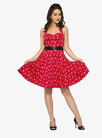 Red Violin Halter Dress