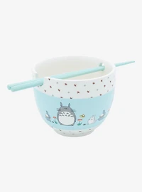 Studio Ghibli My Neighbor Totoro Mushroom Border Ramen Bowl with Chopsticks - BoxLunch Exclusive