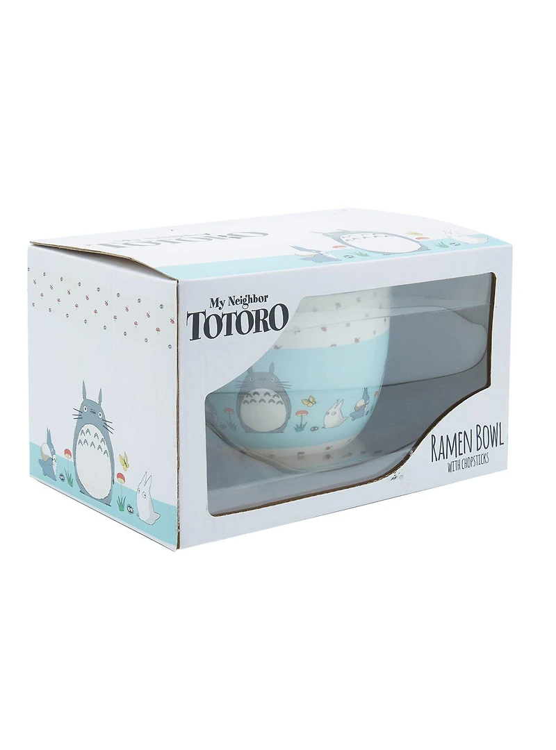 Studio Ghibli My Neighbor Totoro Mushroom Border Ramen Bowl with Chopsticks - BoxLunch Exclusive