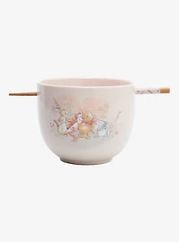Disney Winnie the Pooh Botanical Group Portrait Ramen Bowl with Chopstick