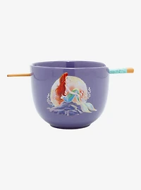 Disney The Little Mermaid Ariel On Rock Ramen Bowl with Chopsticks