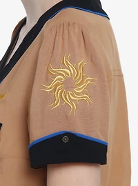 Shadow And Bone Alina Military Girls Tie-Front Woven Button-Up