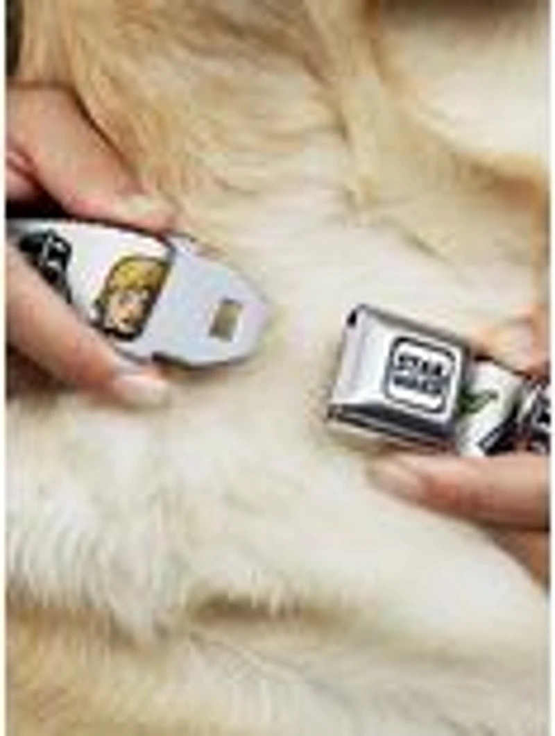 Star Wars Character Faces White Seatbelt Buckle Dog Collar