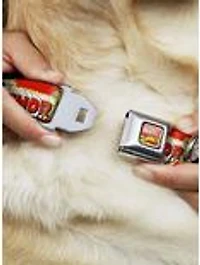 Marvel Thor Hammer Red Yellow White Seatbelt Buckle Dog Collar