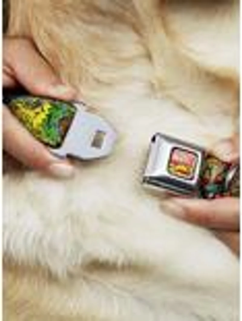 Marvel Thor Loki Poses Retro Comic Stacked Seatbelt Buckle Dog Collar