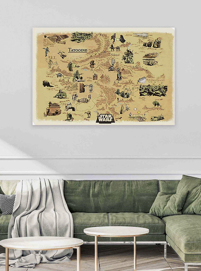 Star Wars Tatooine Map Canvas Wall Decor