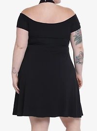 Social Collision Black Choker O-Ring Dress Plus Size