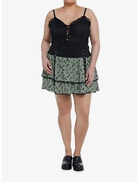Thorn & Fable Black Lace Corset Girls Crop Cami Plus Size