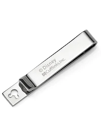 Disney Mickey Mouse Silhouette Cutout Message Silver Tie Bar