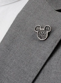 Disney Mickey Mouse Black Pave Crystal Lapel Pin
