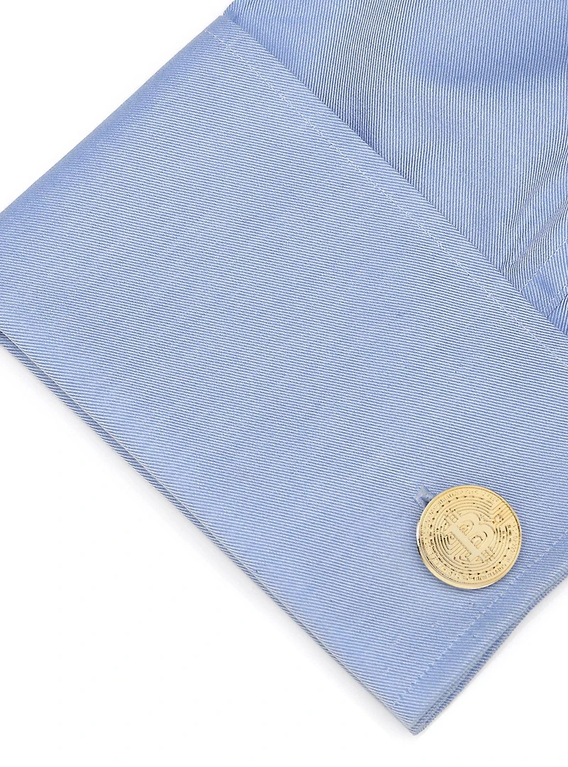 Crypto Bitcoin Debossed Cufflink