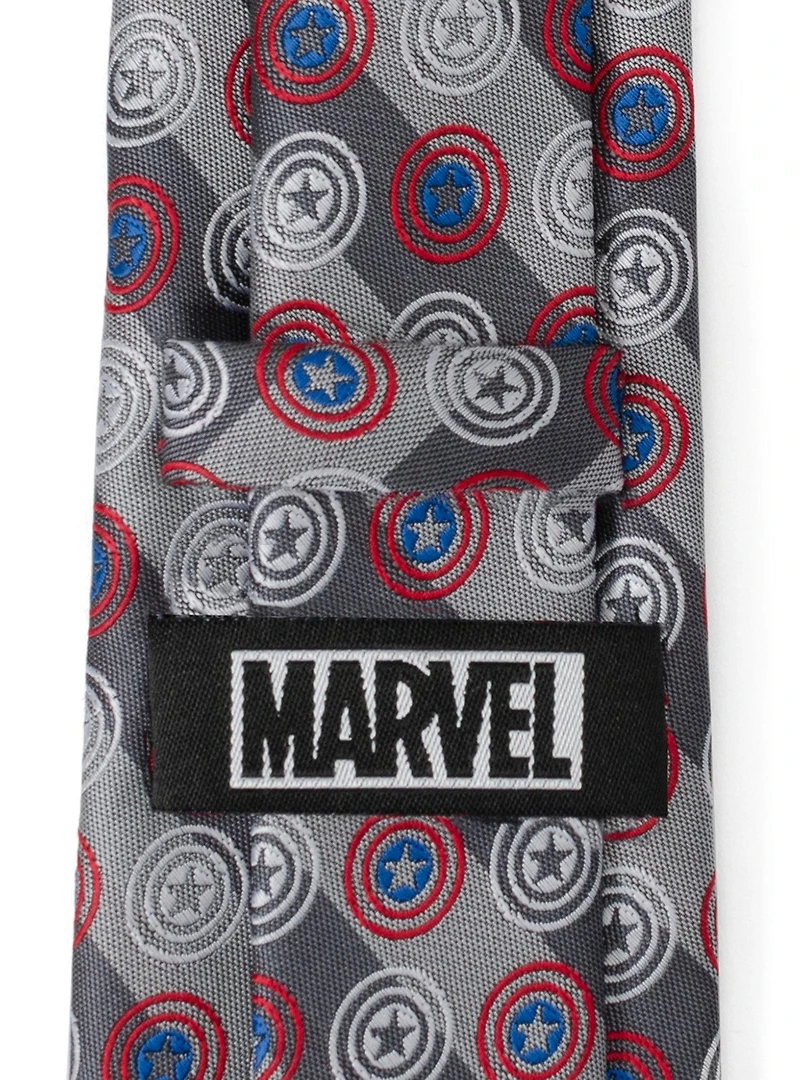 Marvel Captain America Shields Grey Stripe Men's Tie