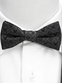 Disney Mickey Mouse Pattern Black Bow Tie
