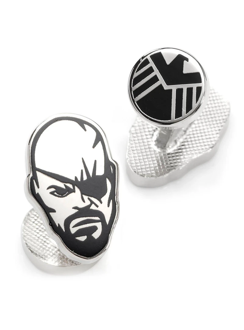 Marvel Avengers Nick Fury Silver Cufflinks