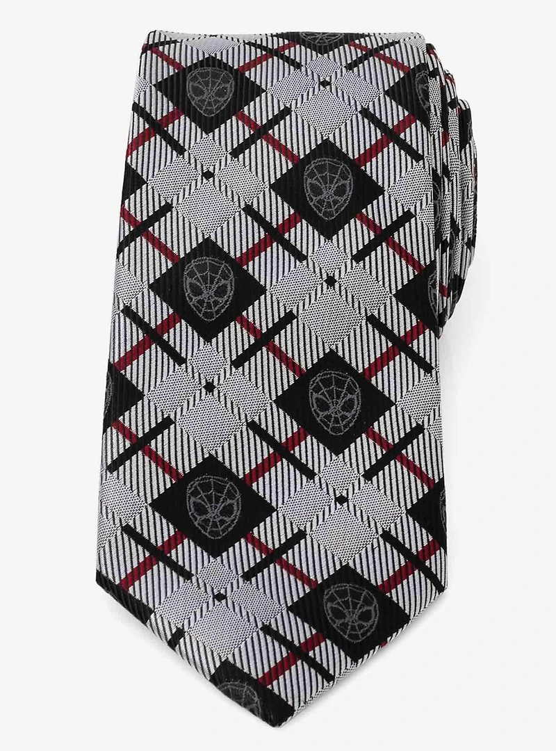 Marvel Spider-Man Plaid Black Men's Tie