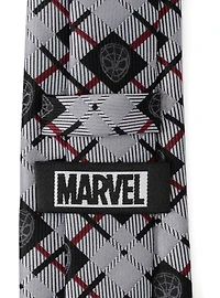 Marvel Spider-Man Plaid Black Men's Tie