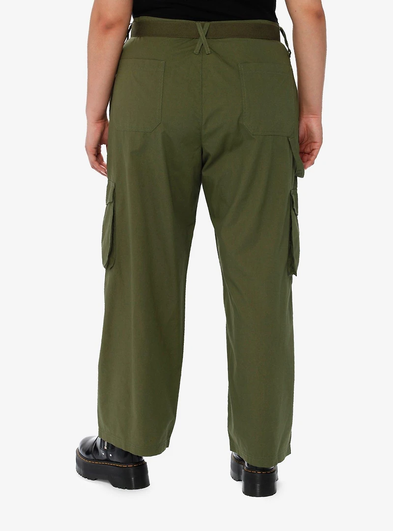 Green Cargo Work Pants Plus Size