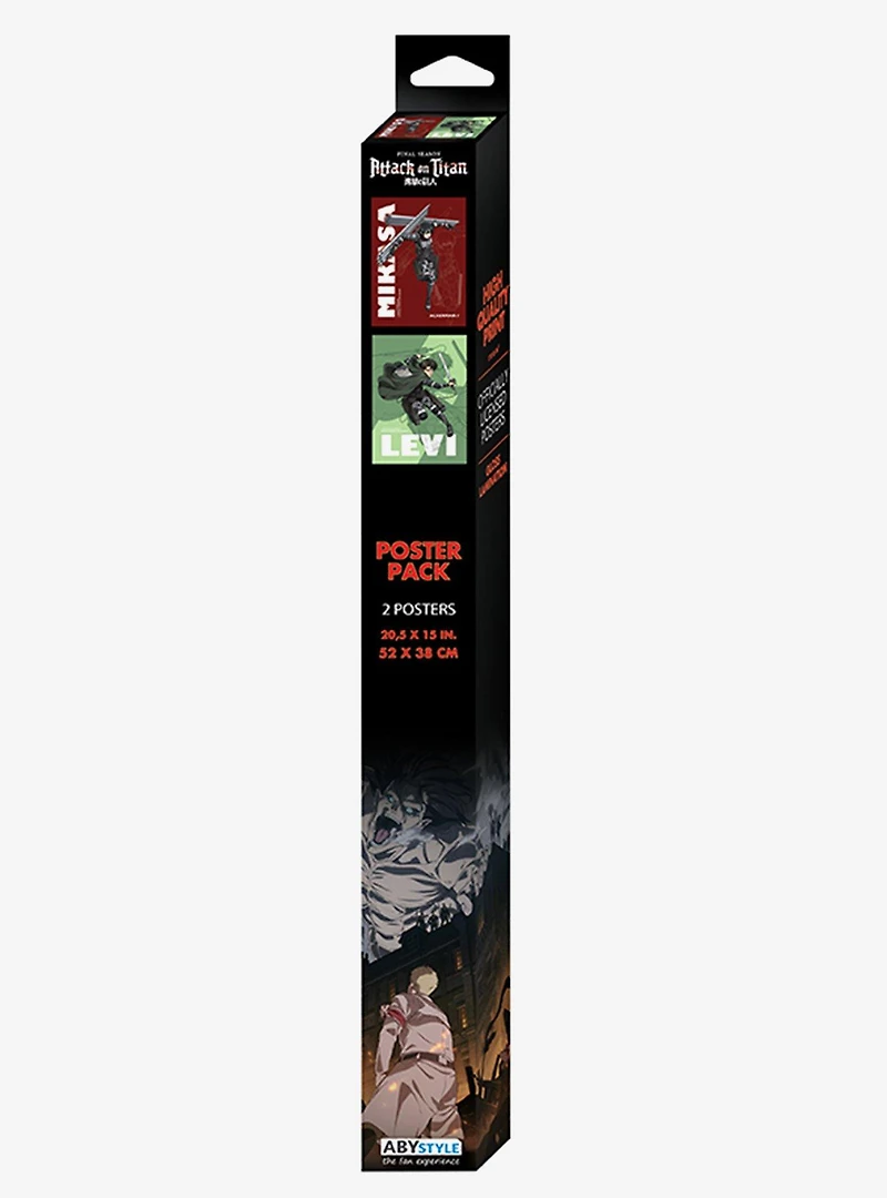 Attack On Titan Mikasa and Levi Boxed Poster Set