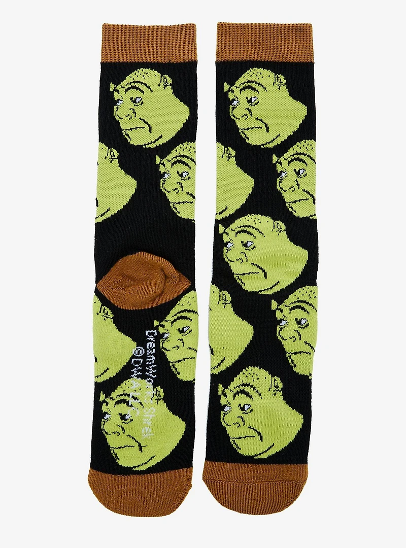 Shrek Faces Allover Print Crew Socks - BoxLunch Exclusive