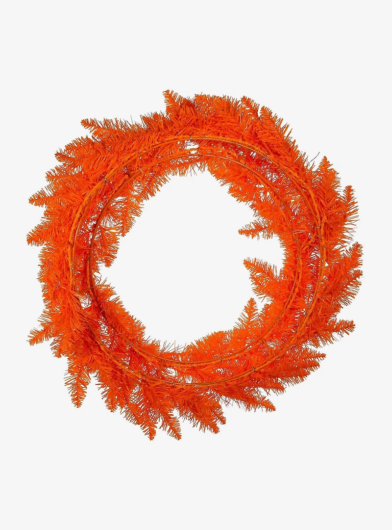 24-inch Unlit Orange Wreath