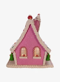 Kurt Adler Pink Candy LED Gingerbread House Figure