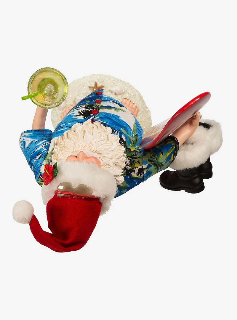 Kurt Adler Fabriche Santa with Surfboard and Drink Figure