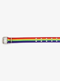 Rainbow Woven Double Grommet Belt