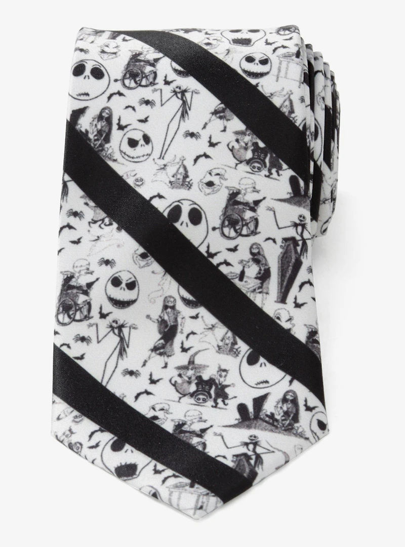 Disney The Nightmare Before Christmas Stripe Black Men's Tie