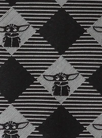 Star Wars The Mandalorian The Child Checkered Black Men's Tie