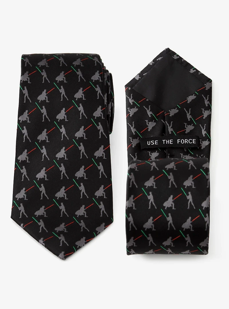 Star Wars Vader vs. Luke Battle Lightsaber Black Men's Tie