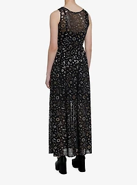 Cosmic Aura Astrology Foil Mesh Maxi Dress