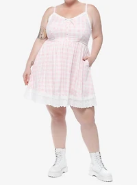 Sweet Society Pink Gingham Heart Dress Plus Size