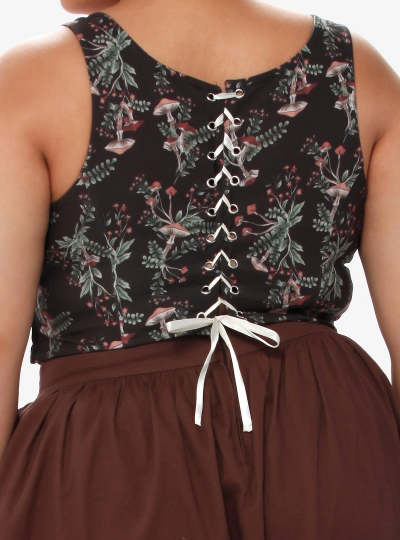 Thorn & Fable Mushroom Girls Corset Top Plus Size