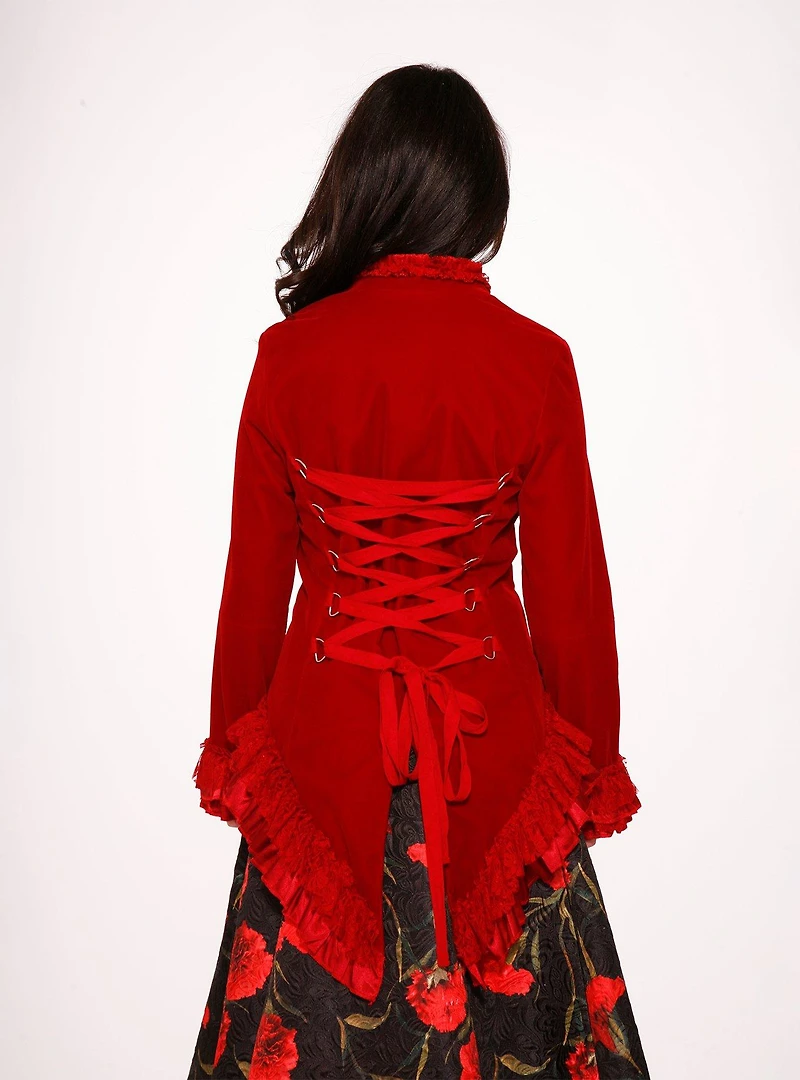 Red Velvet Tailed Jacket