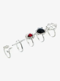 Thorn & Fable Heart Cross Ring Set