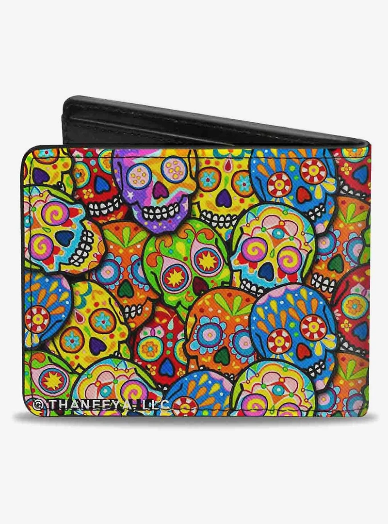 Colorful Calaveras Stacked Bifold Wallet
