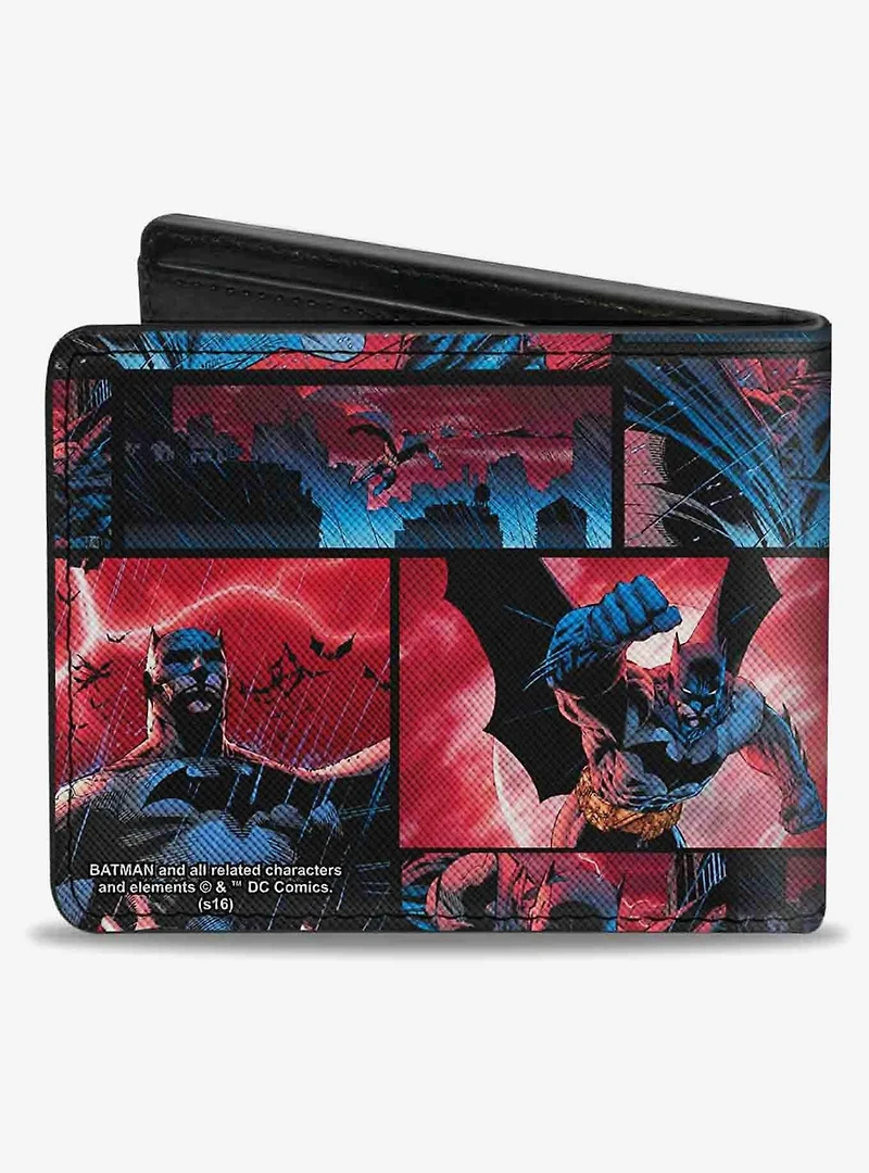 DC Comics Batman Urban Legends Scene Blocks Rainy Sky Bifold Wallet