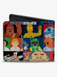Star Wars Classic Characters Pose Blocks Bifold Wallet