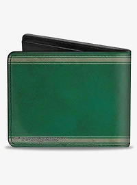 Harry Potter SlyTherin Crest Stripe Weathered Bifold Wallet