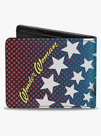 DC Comics Wonder Woman Stars Face Halftone Bifold Wallet