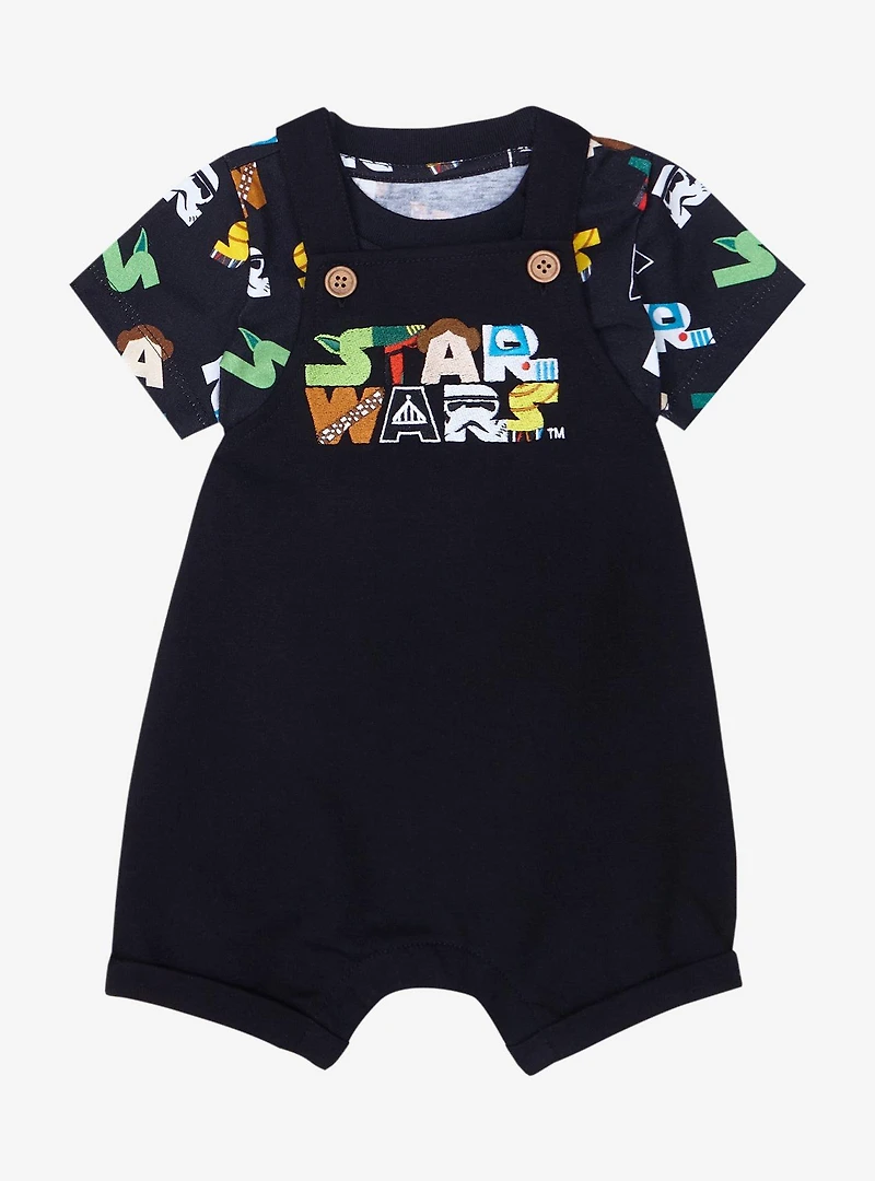 Star Wars Alphabet Allover Print Infant Overall Set - BoxLunch Exclusive