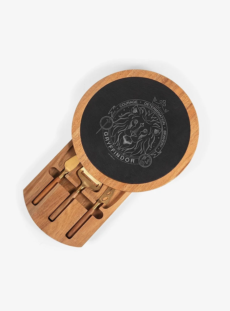 Harry Potter Gryffindor Insignia Acacia And Slate Serving Board With Cheese Tools