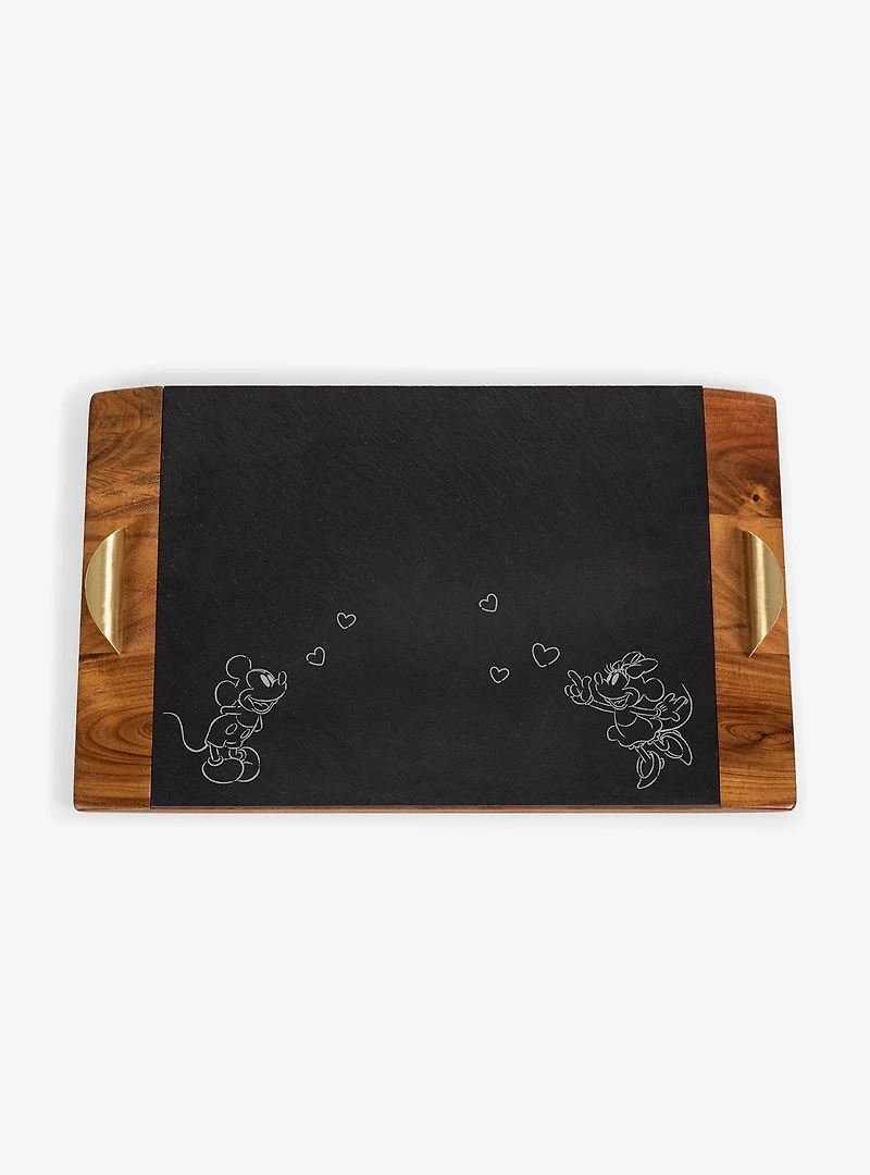 Disney Mickey & Minnie Mouse Covina Acacia And Slate Serving Tray